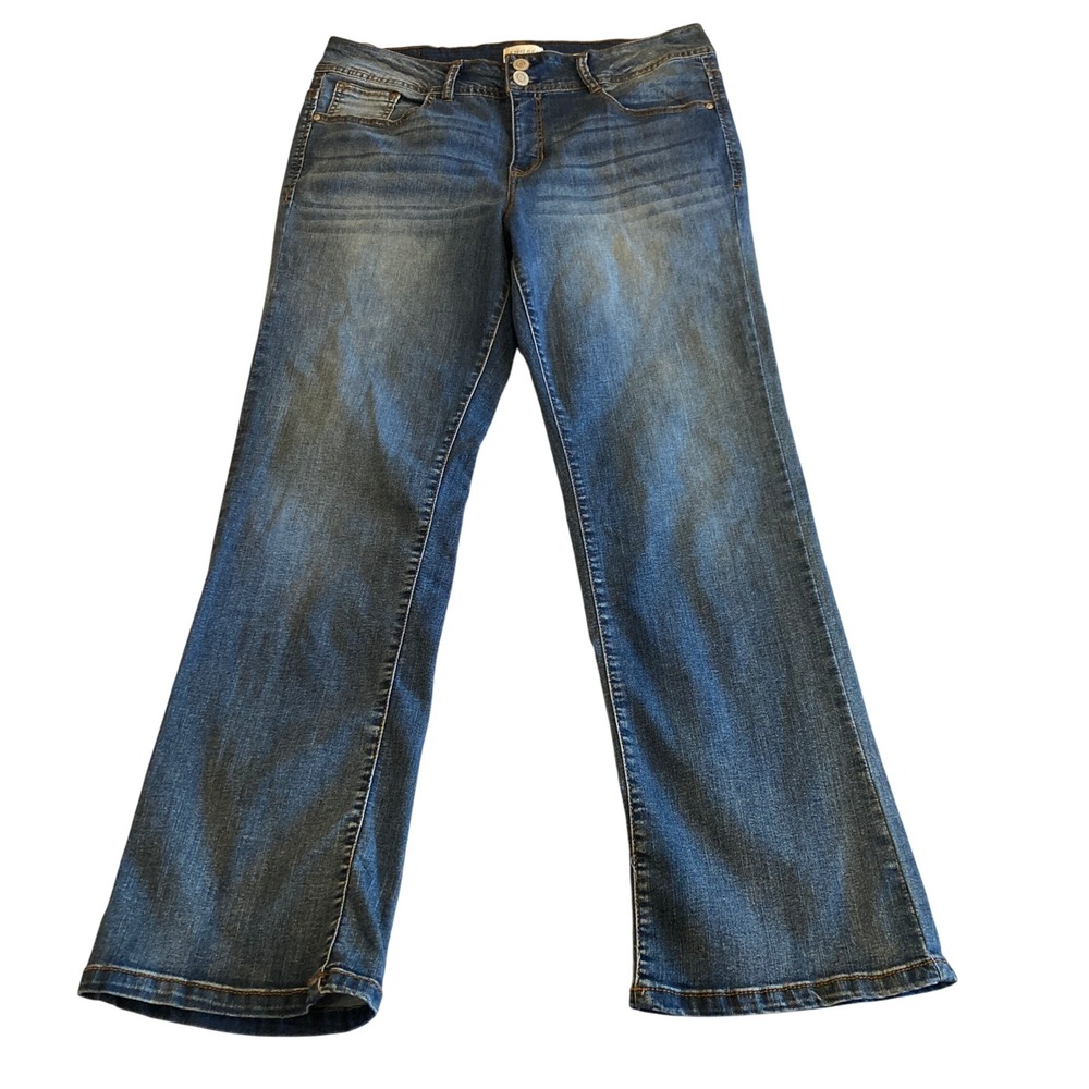 Angels Forever Young Jean Women 14/32 Everflex Curvy Bootcut Mid Rise Two Button